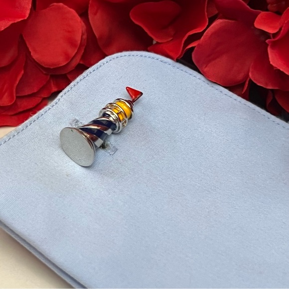 Handsome Blue and Silver 3D Lighthouse Cufflinks - Picture 14 of 16